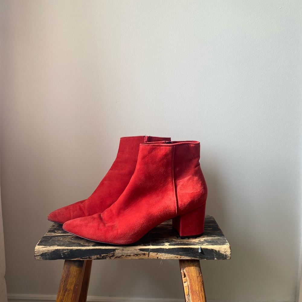 Red Suede Ankle Boots Steve Madden